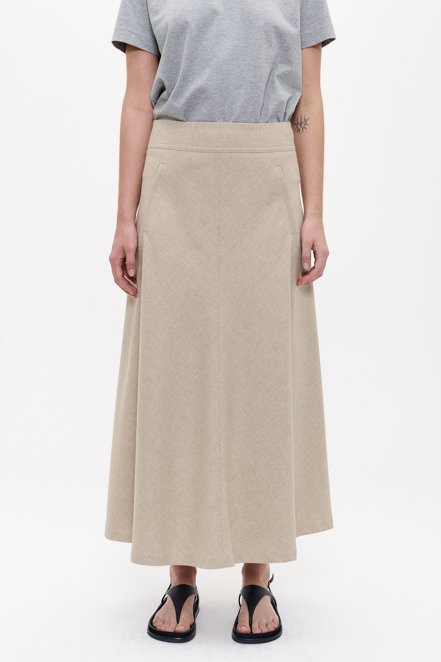 WOOL MIX LONG SKIRT EVEREST 1