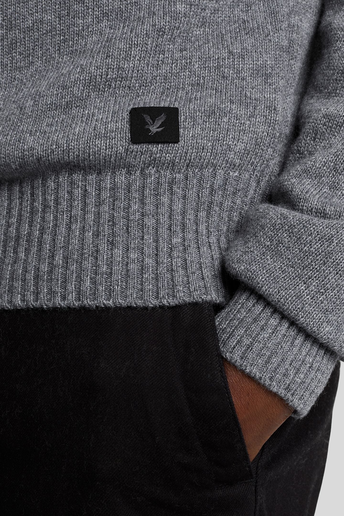 SADDLE SLEEVE V NECK JUMPER GREY HEATHER 8