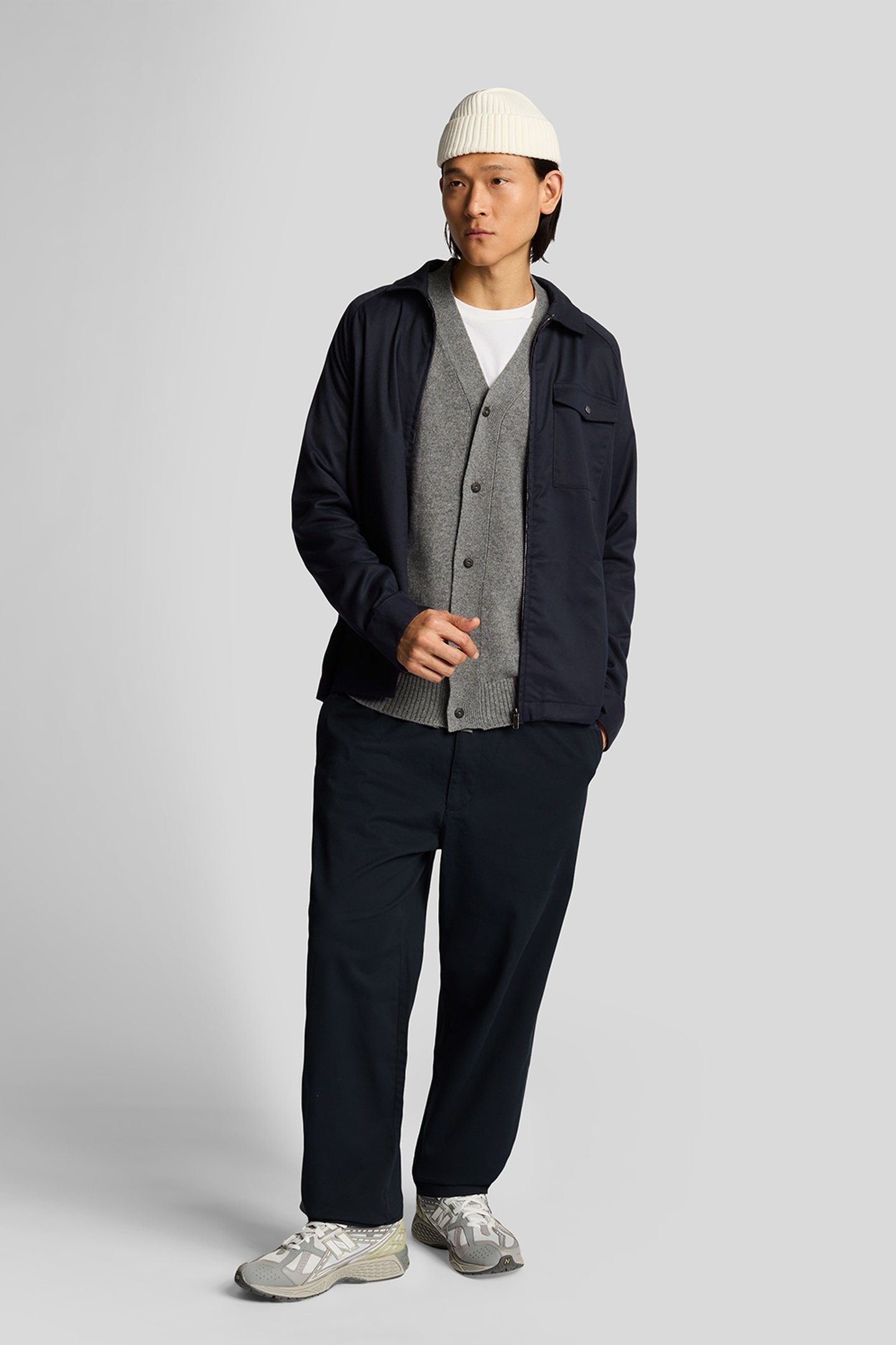TAILORED ZIP THROUGH OVERSHIRT DARK NAVY 2