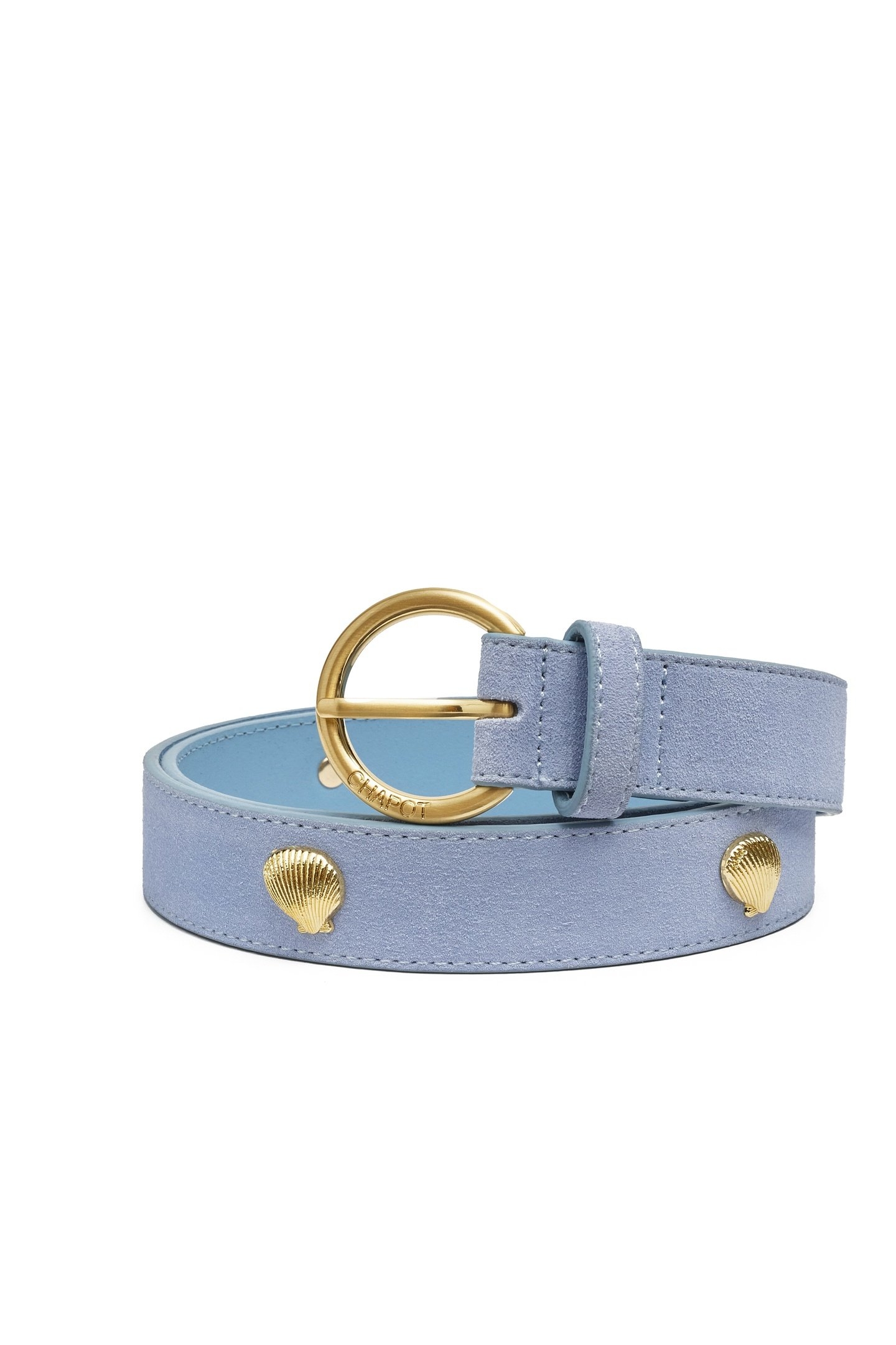 STUDDED SHELL BELT POOL BLUE 3