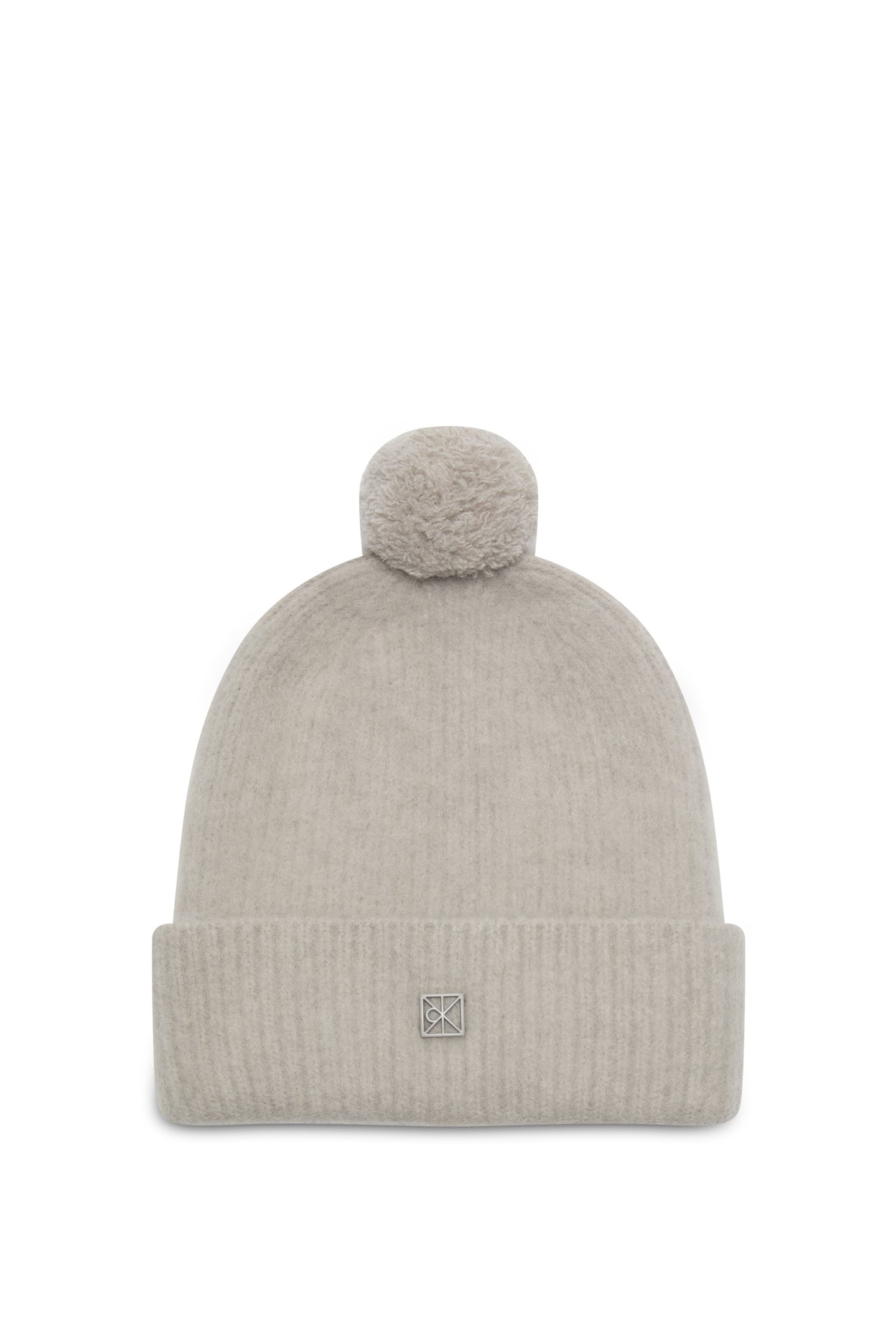 EMBLEM BRUSHED POMPO HAT CHATEAU GRAY 1