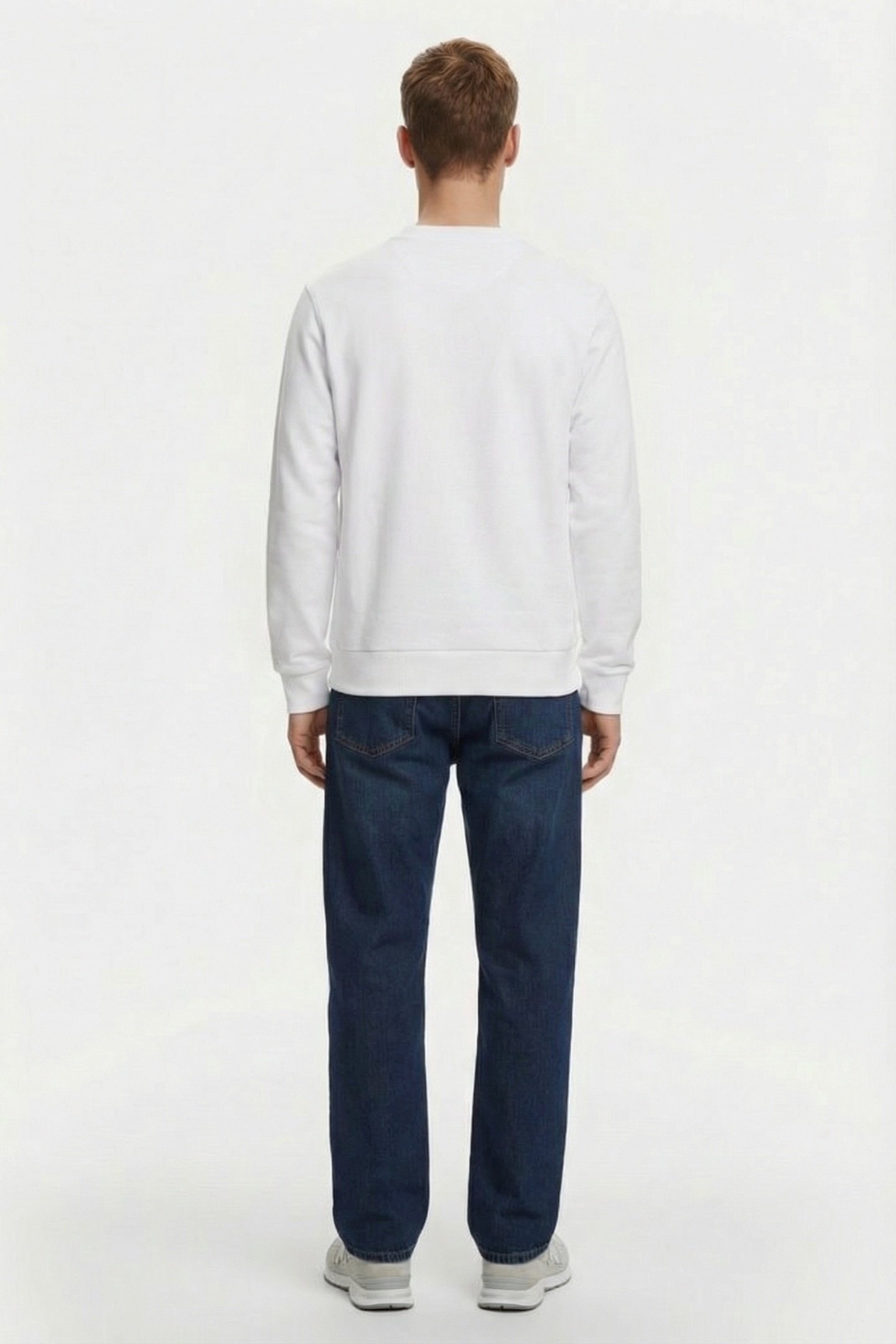 FLEECE CREW NECK SWEATSHIRT WHITE 2