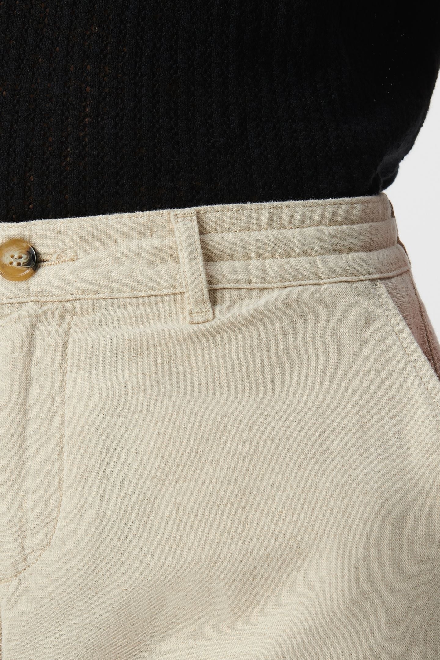 BEIGE LINEN AND COTTON BERMUDAS 6
