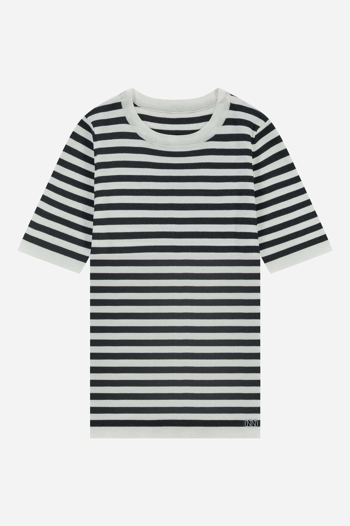 JOLIE SS STRIPE PULLOVER BLACK/OFF WHITE 1