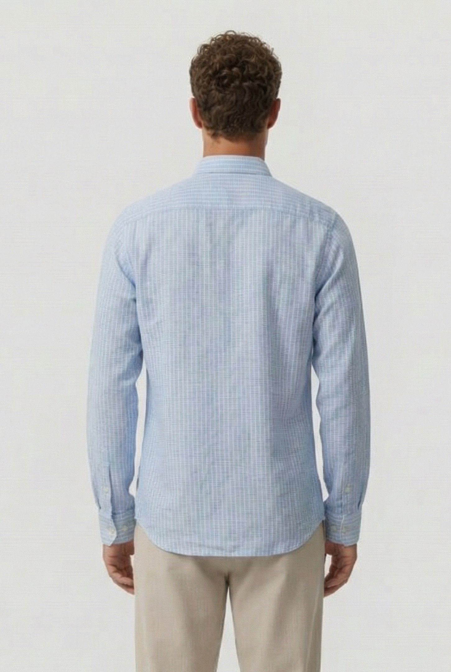 LINEN CHECK LONG SLEEVE SOFT BLUE CHECK 2