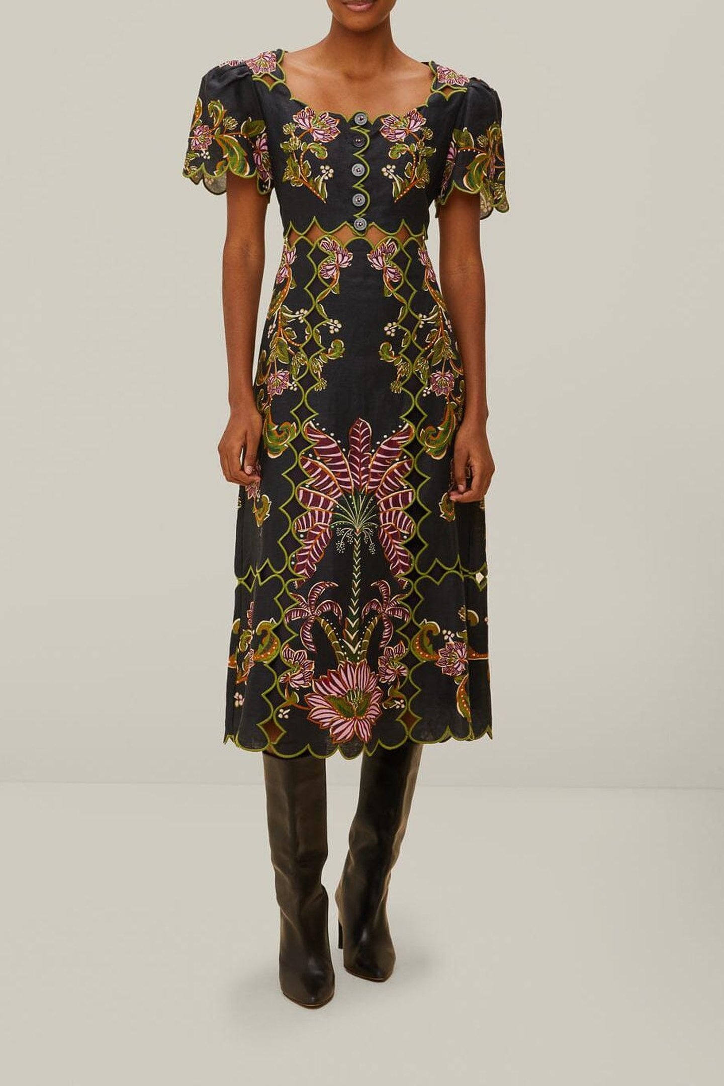 RAVENALA BLACK SHORT SLEEVE MAXI DRESS 1