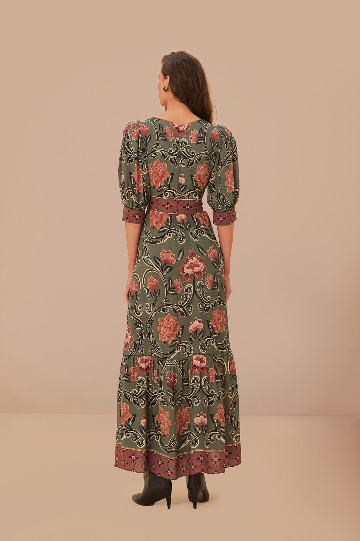 ARABESQUE FLORAL GREEN MAXI DRESS 3