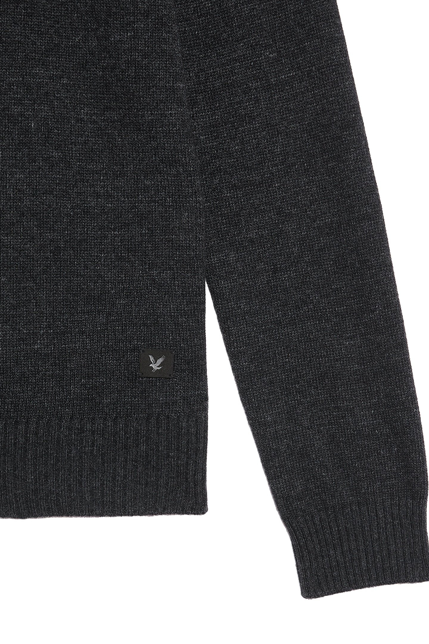 SADDLE SLEEVE QUARTER ZIP JUMPER BLACK HEATHER 3