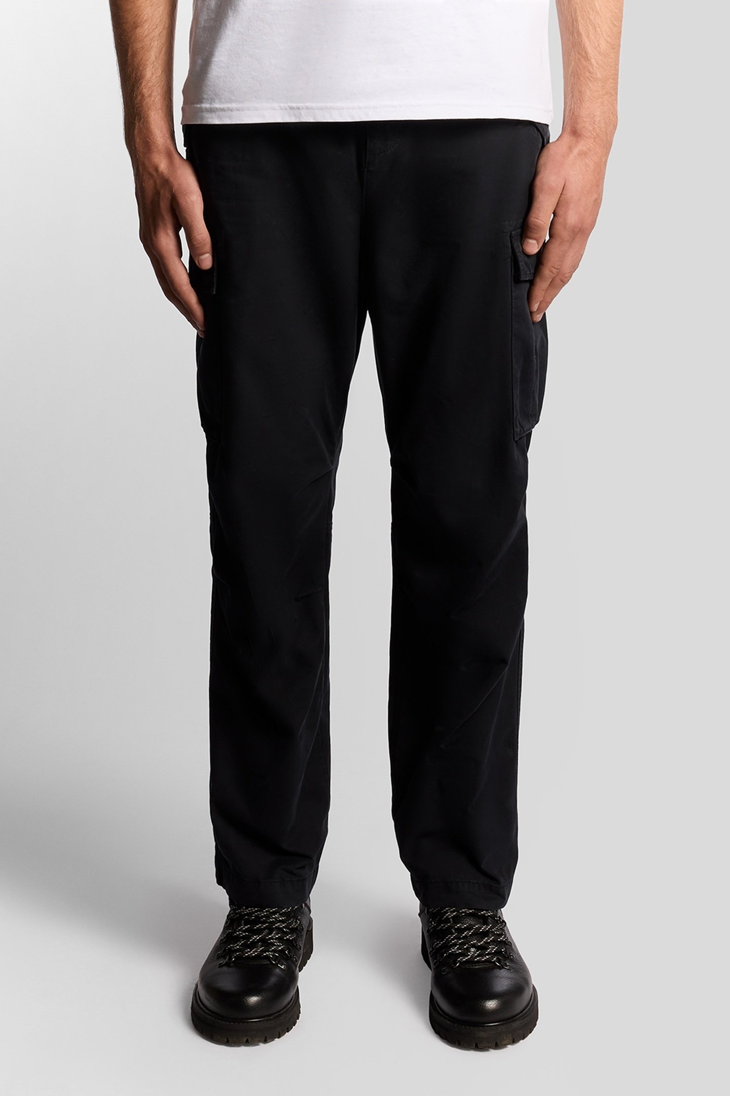 ARTICULATED CARGO TROUSERS JET BLACK 1