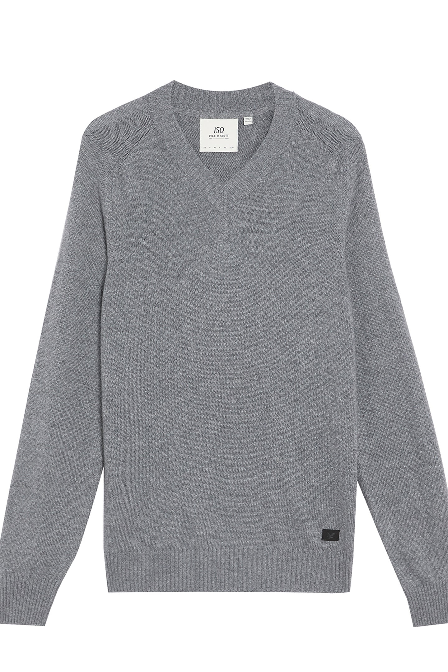 SADDLE SLEEVE V NECK JUMPER GREY HEATHER 4
