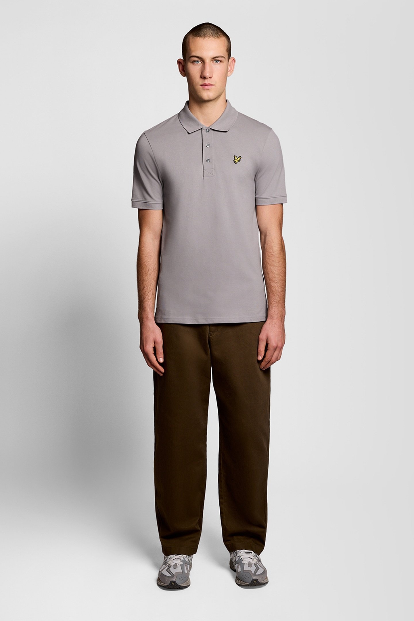 PLAIN POLO SHIRT GULL GREY 1