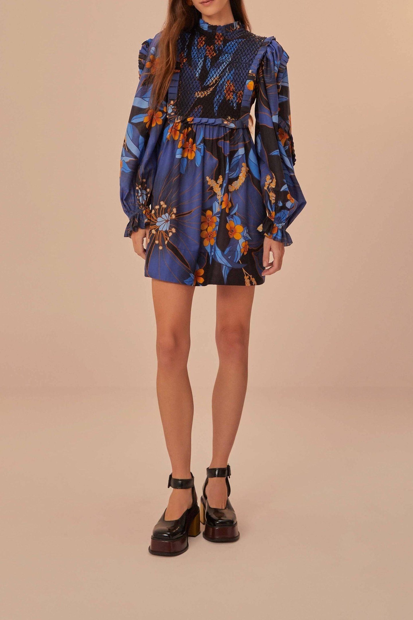 PIETRA FLORAL BLACK MINI DRESS 1
