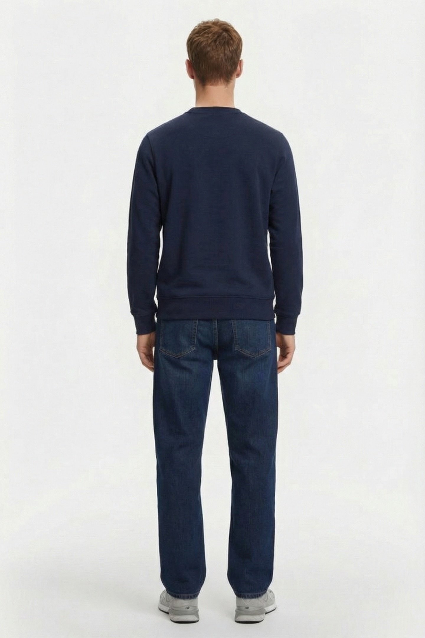 FLEECE CREW NECK SWEATSHIRT NAVY BLUE 2