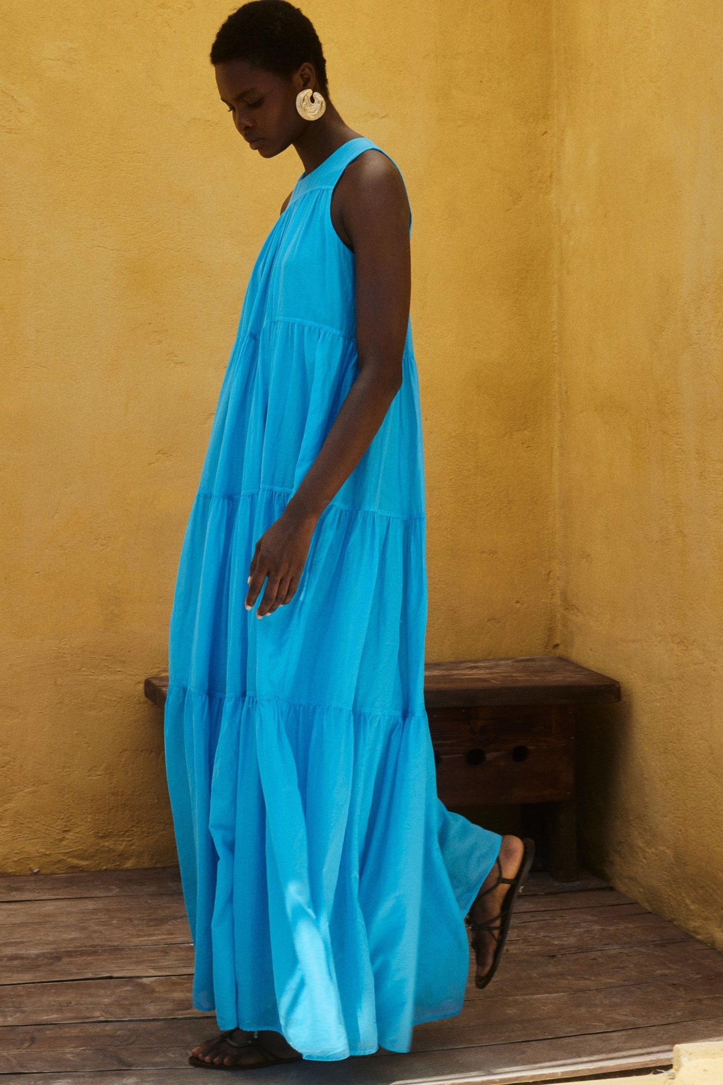LACK LONG DRESS VOILE CYAN 4