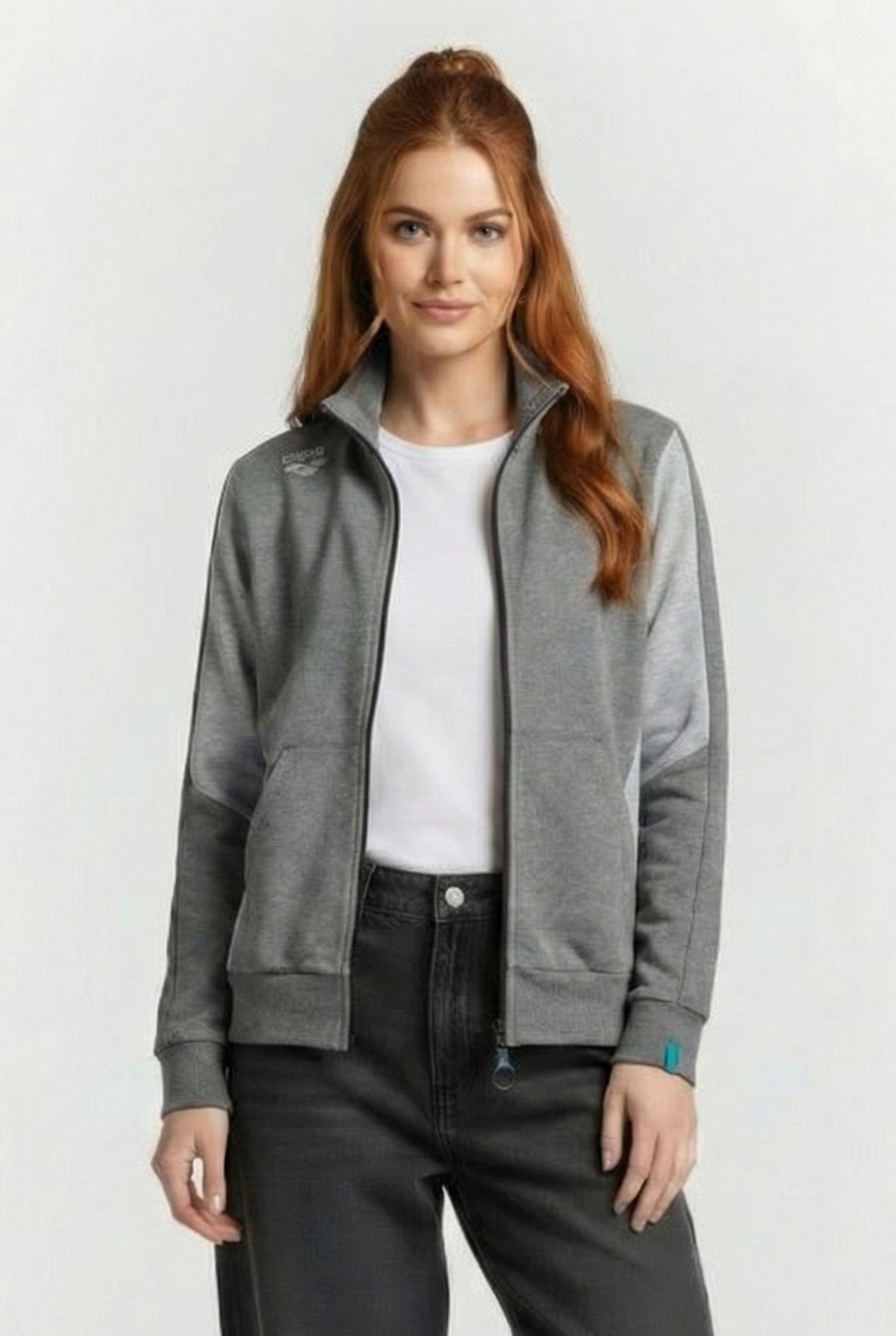 UNISEX TE F/Z JACKET DARK GREY MELANGE 2