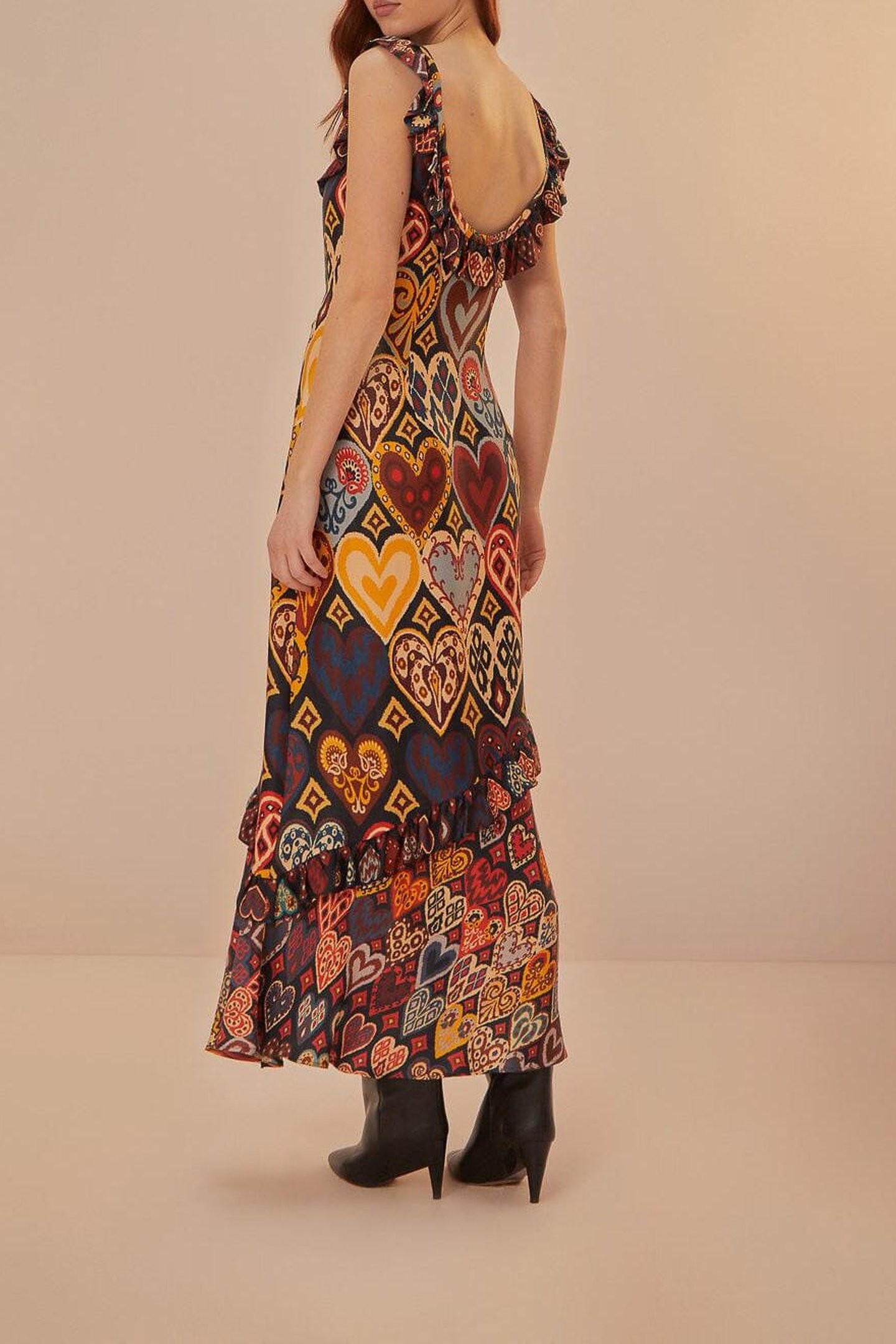 HEARTS IKAT BLACK MAXI DRESS 2