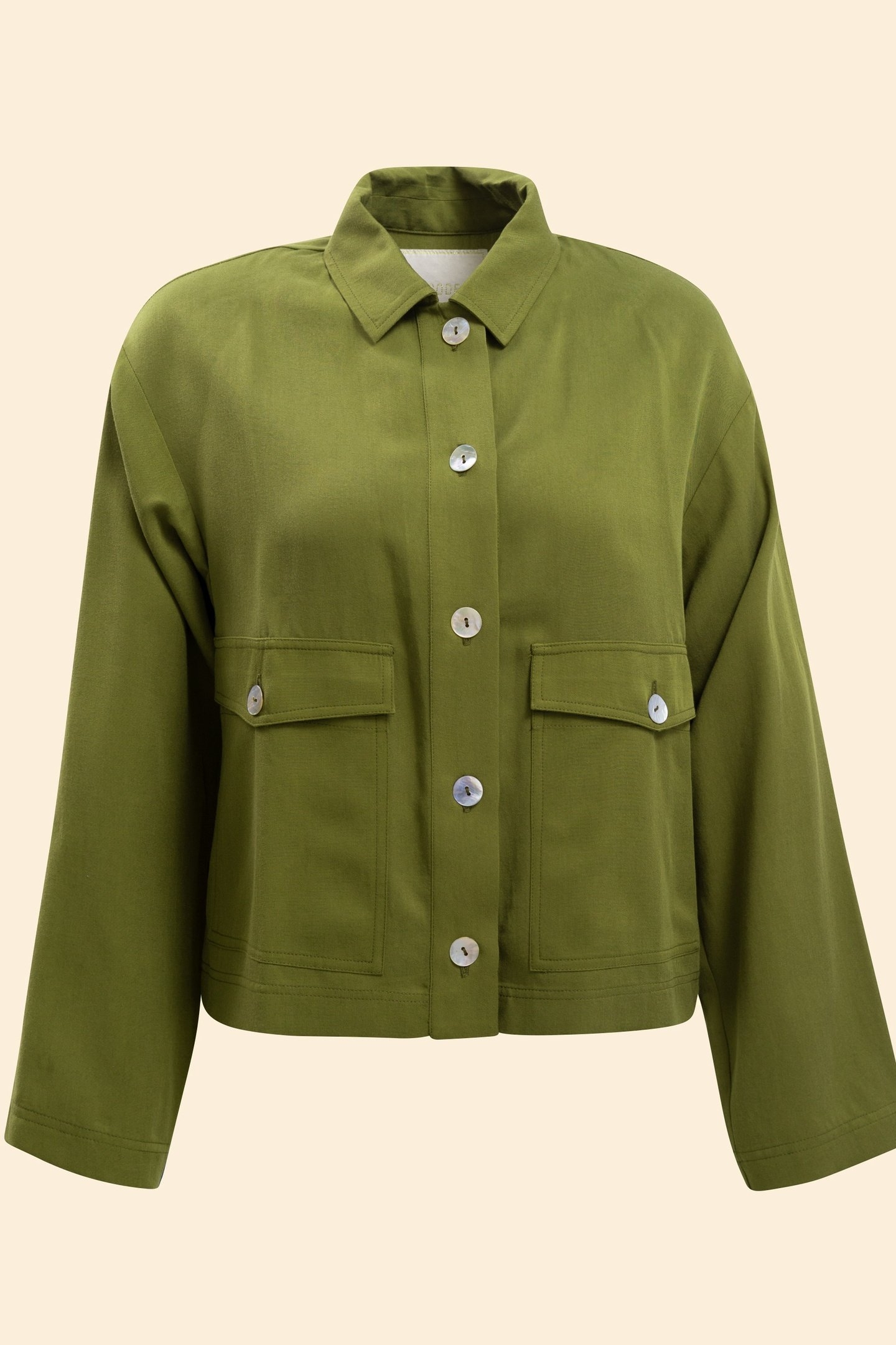 FLUID KHAKI JACKET WITH BUTTONED POCKETS KHAKI 4
