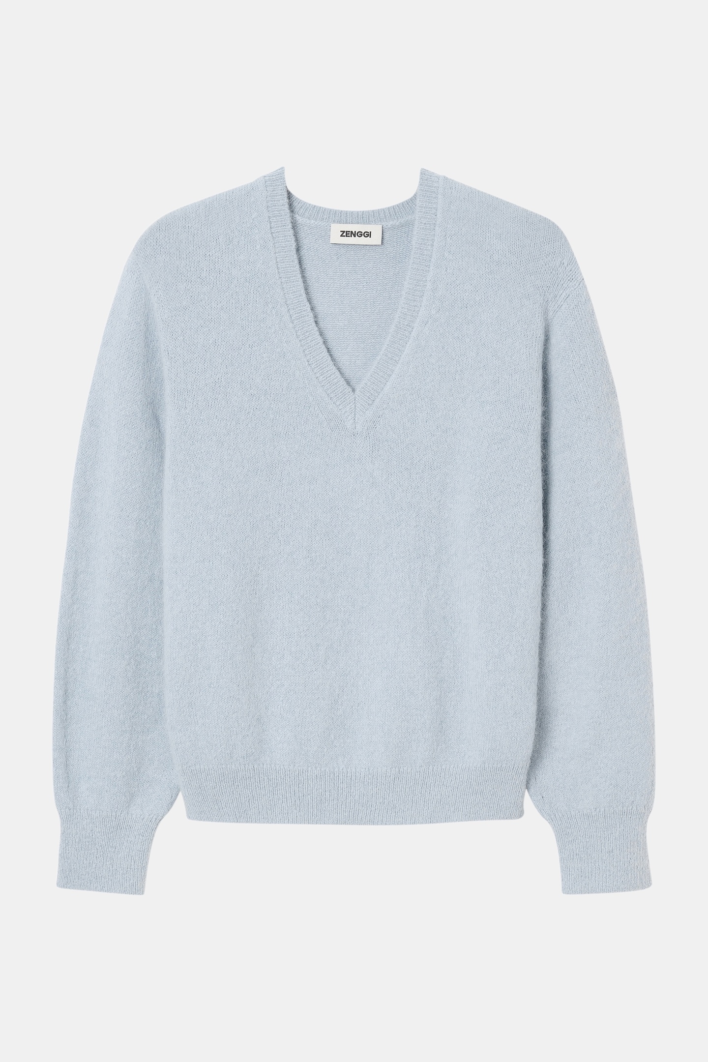 ALPACA RELAXED V-NECK PULLOVER BLUE HAZE 3