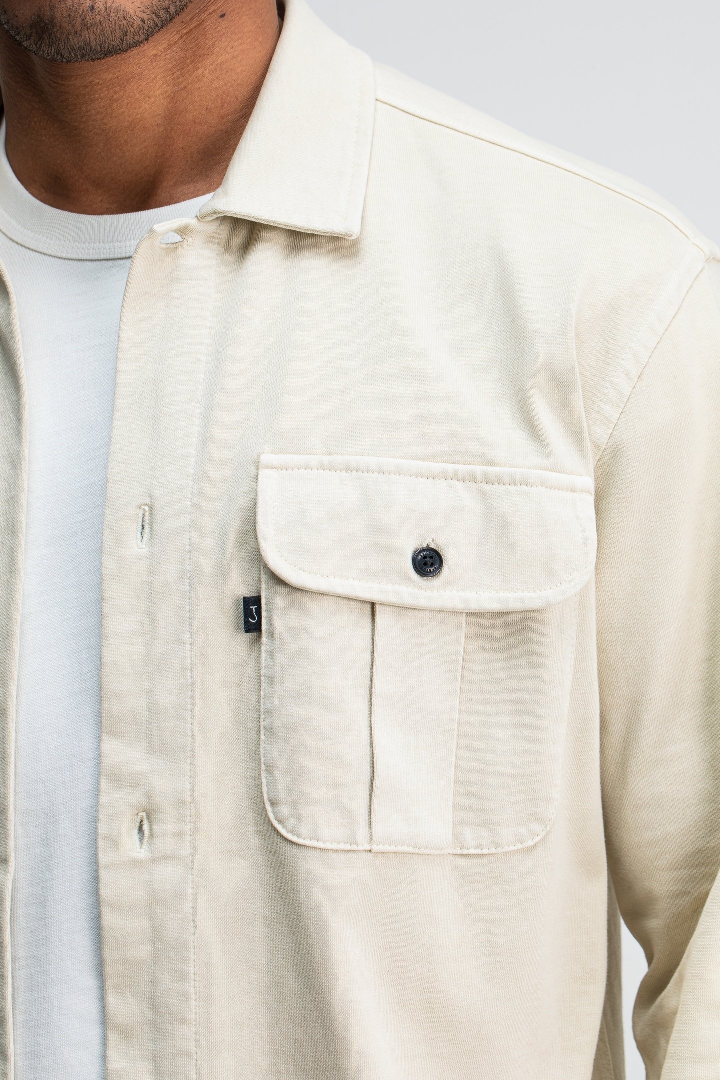 PHIL JERSEY OVERSHIRT BEIGE GREY VD 5