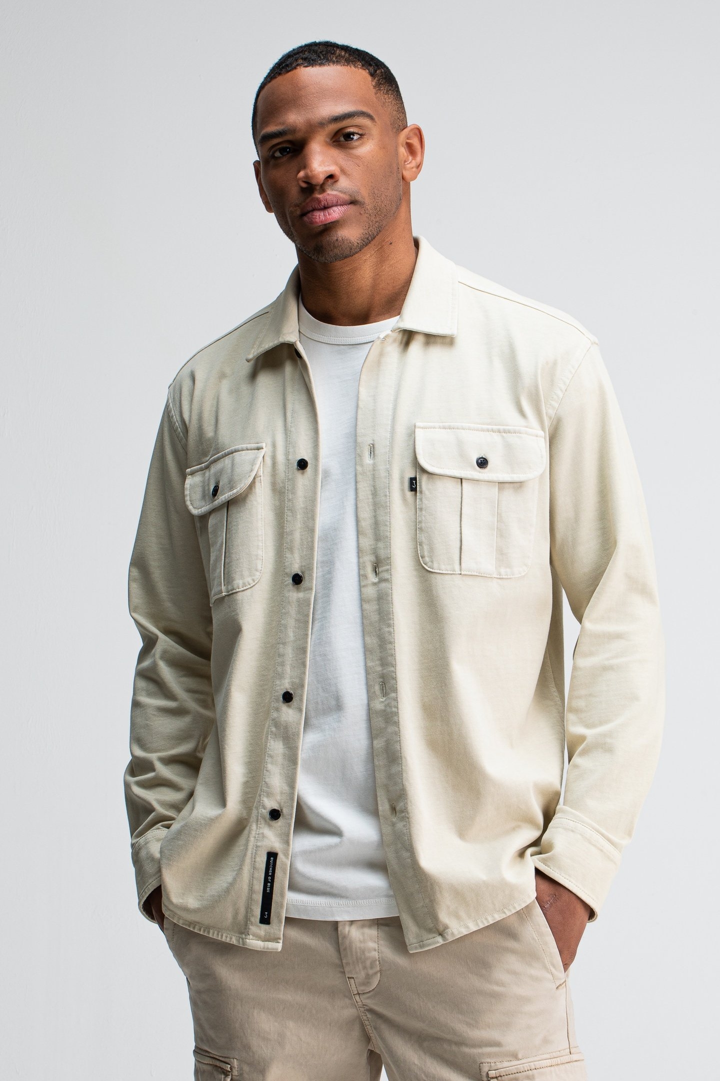 PHIL JERSEY OVERSHIRT BEIGE GREY VD 1