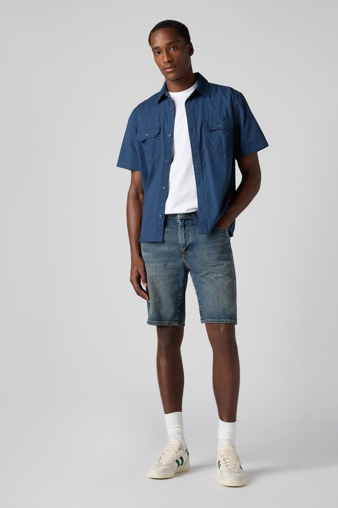 405 STANDARD SHORTS DARK INDIGO WORN IN 3