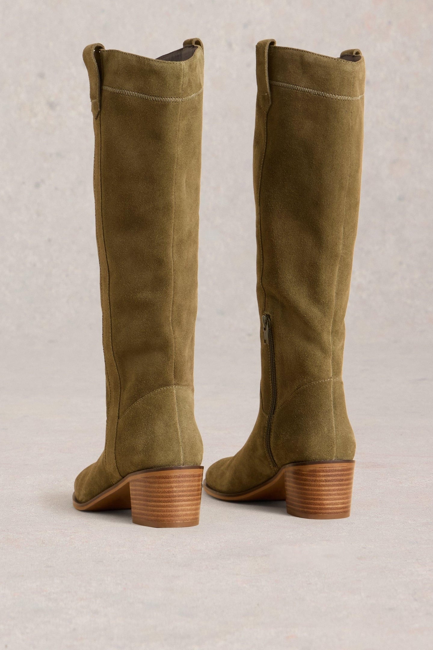 IZZY SUEDE KNEE HIGH BOOT KHAKI GREEN 2