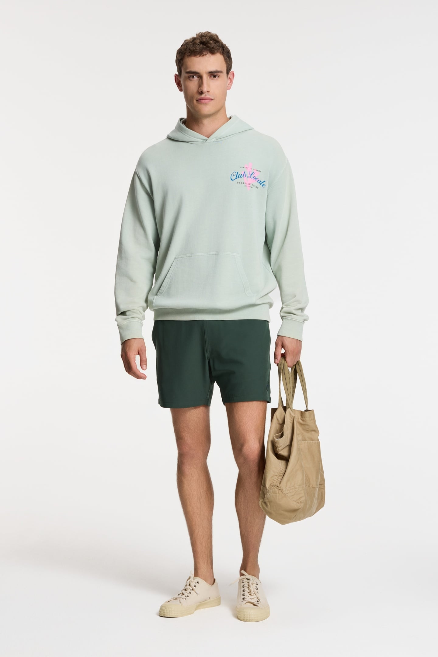 ZAC RELAXED FIT HOOD SWEAT PARADISE GREEN SEAFOAM 1