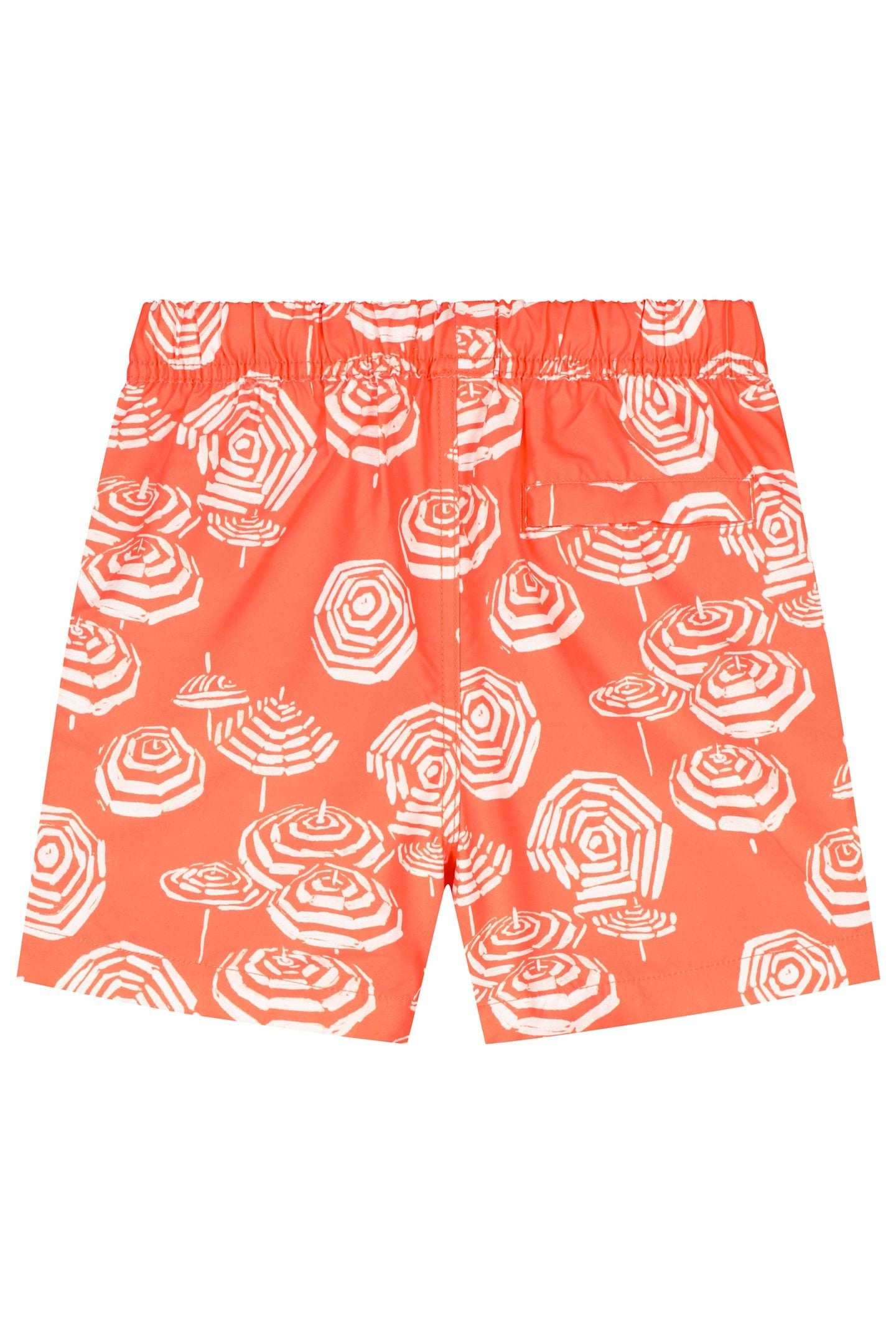 BOYS MILO SWIM SHORTS 4 INCH UMBRELLAS ORANGE CORAL UMBRELLA 2