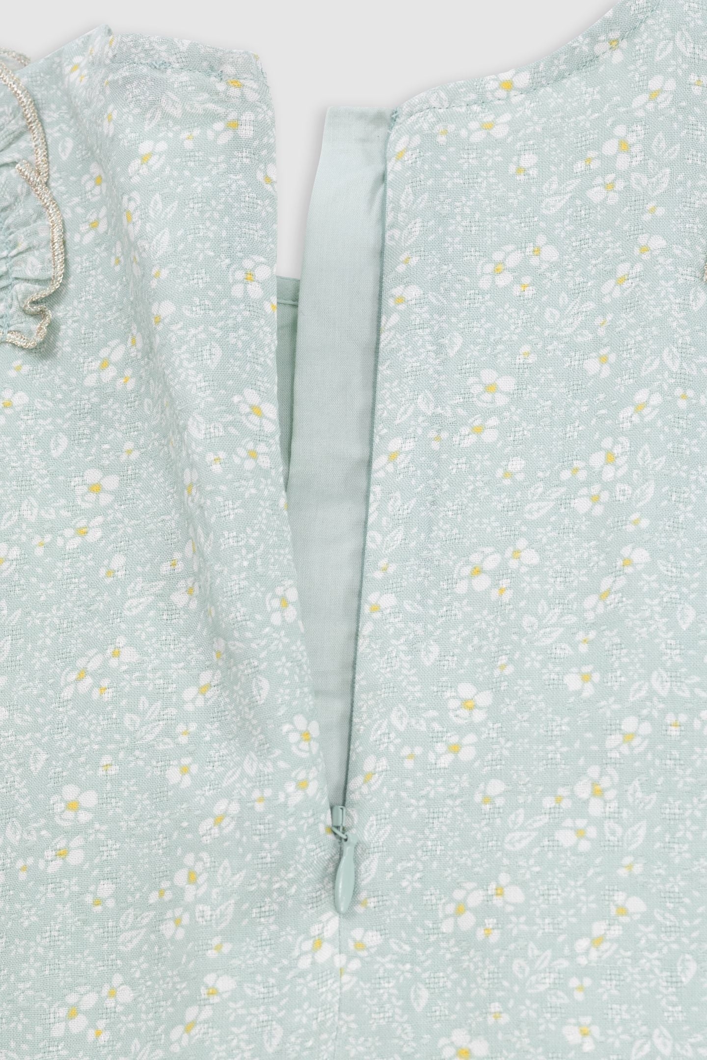 WATER GREEN FLORAL PRINT BLOUSE 7