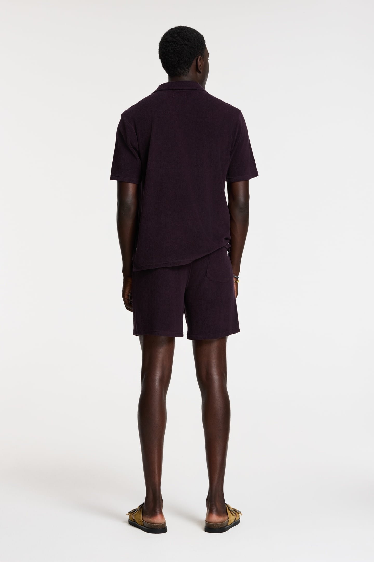 EVAN TOWELING SHORTS SOLID PURPLE ROCK 6