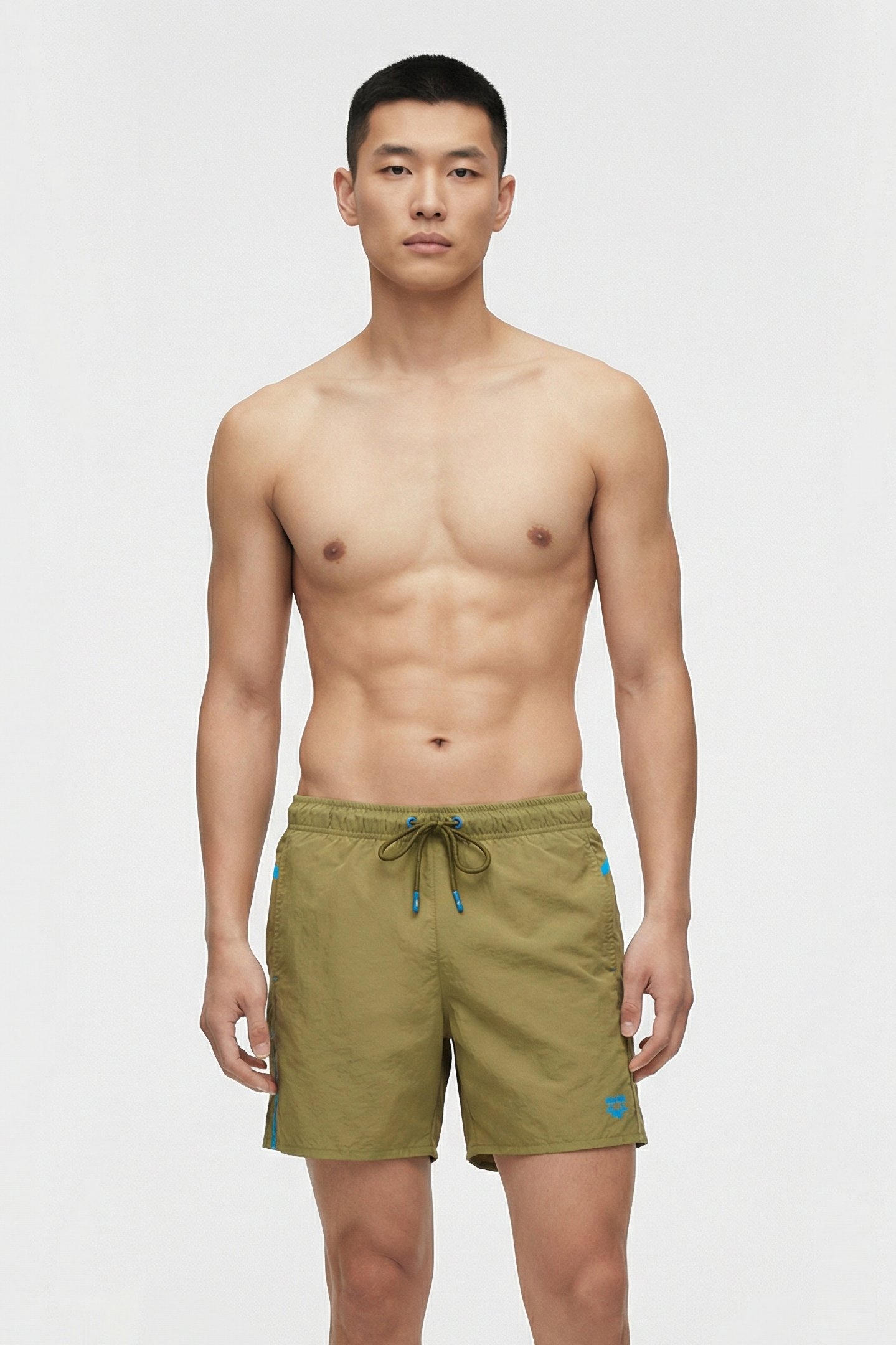 MEN'S ARENA PRO_FILE BEACH BOXER LOGO DARK OLIVE-TURQUOISE 1