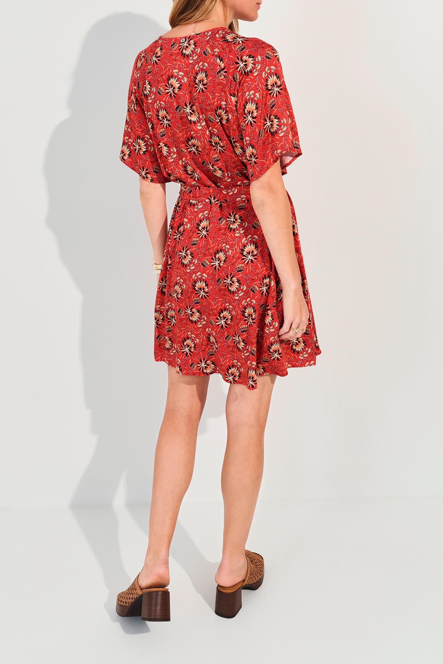 RADKA - ORANGE FLORAL PRINT SUMMER DRESS 5