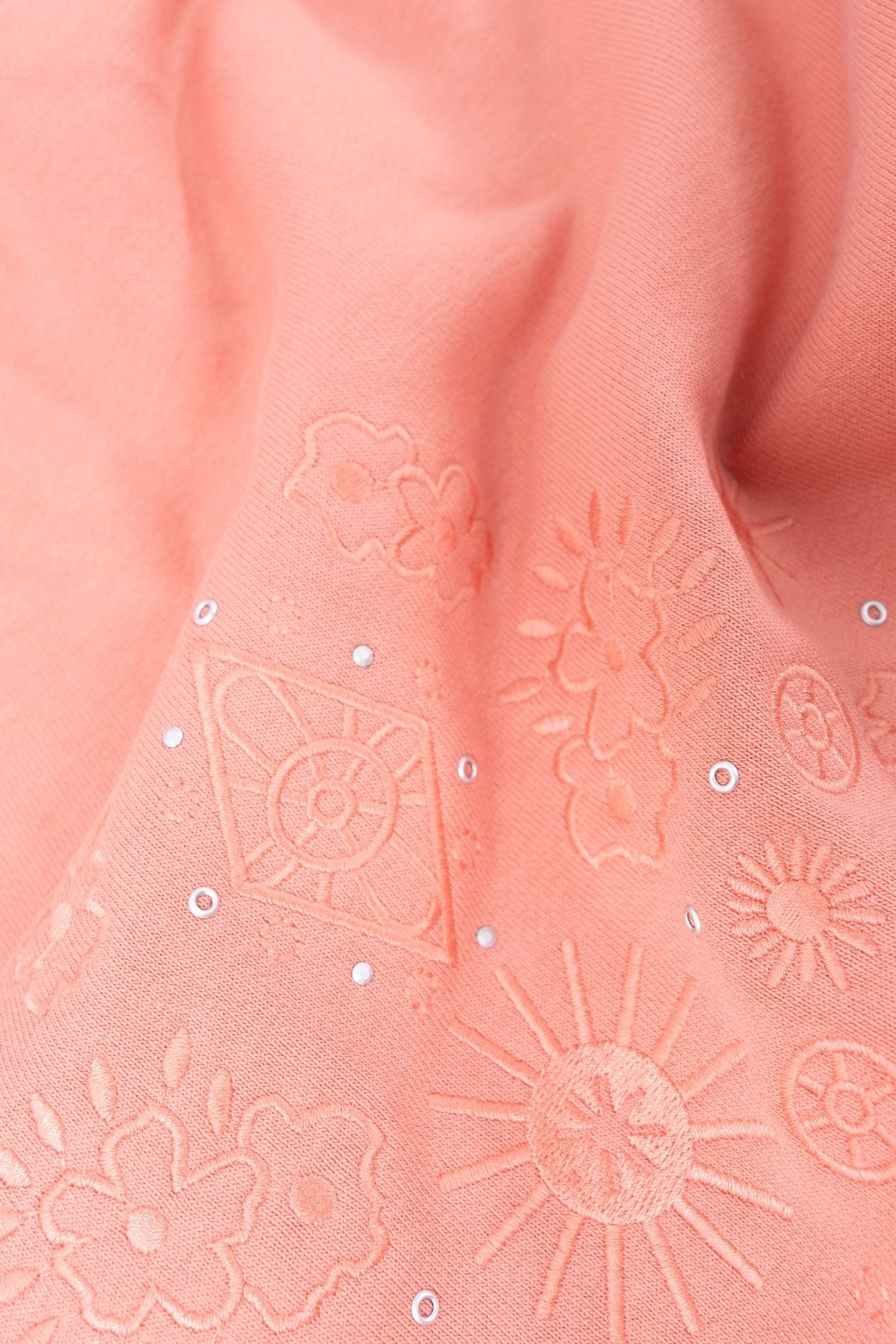PINK SWEATSHIRT WITH EMBROIDERY AND EYELETS 7