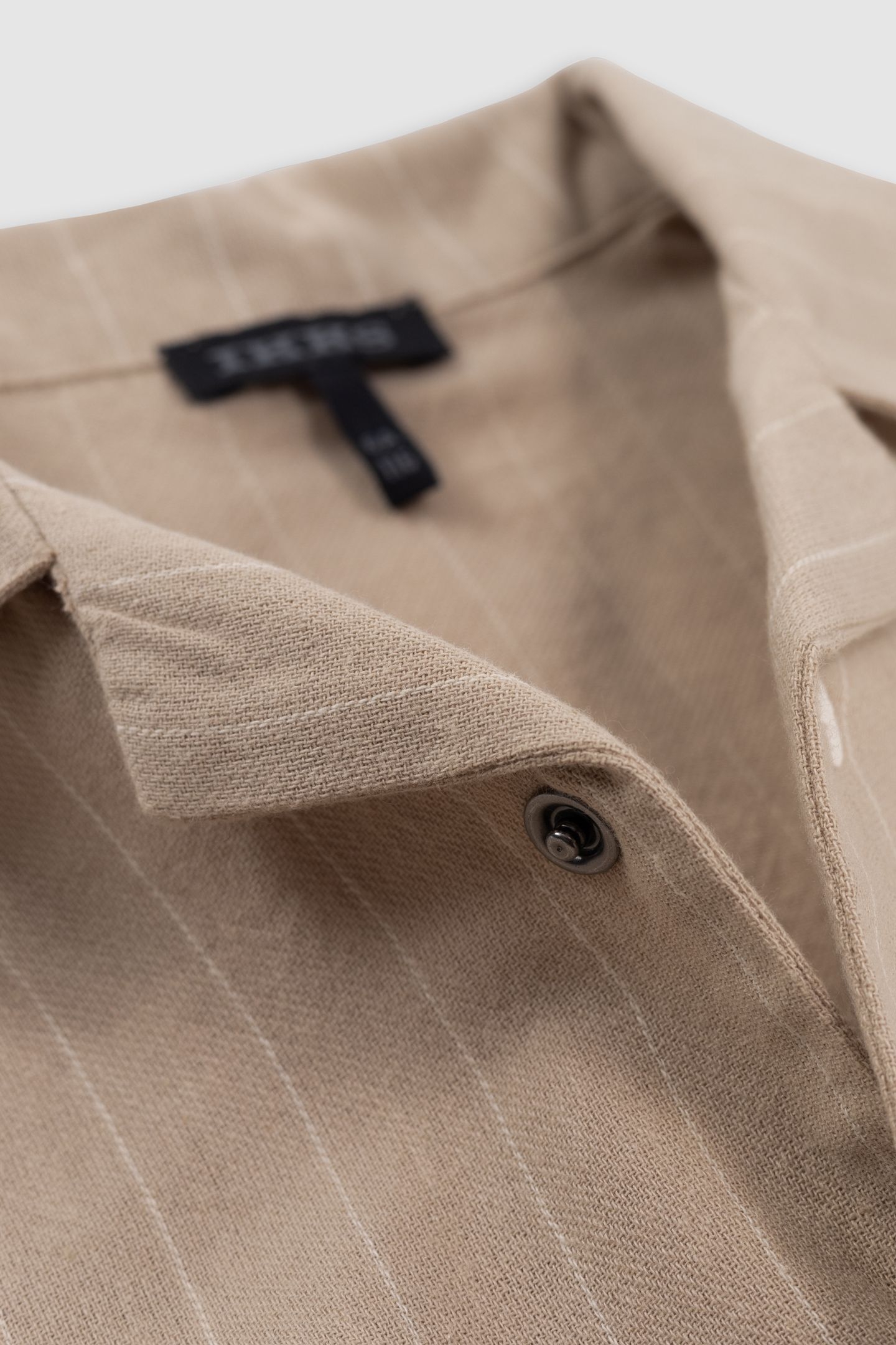 BEIGE ORGANIC COTTON STRIPED SHIRT 5