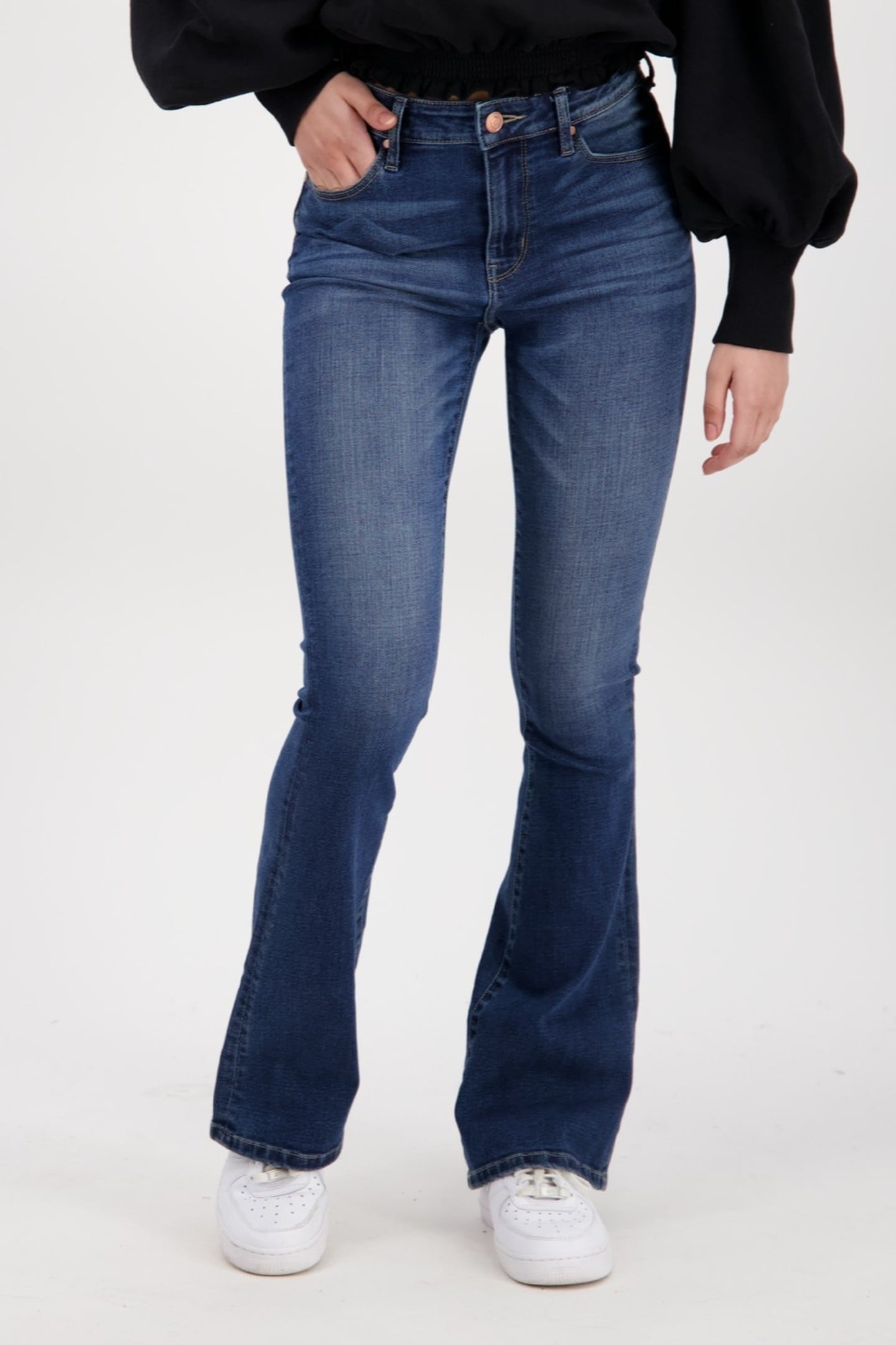 SUNRISE FLARE JEANS DARK BLUE STONE 2