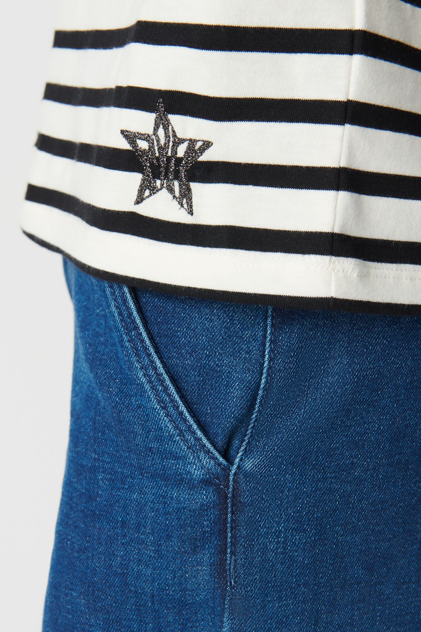 COTTON SAILOR TEE-SHIRT WITH EMBROIDERED ROUND COLLAR 5