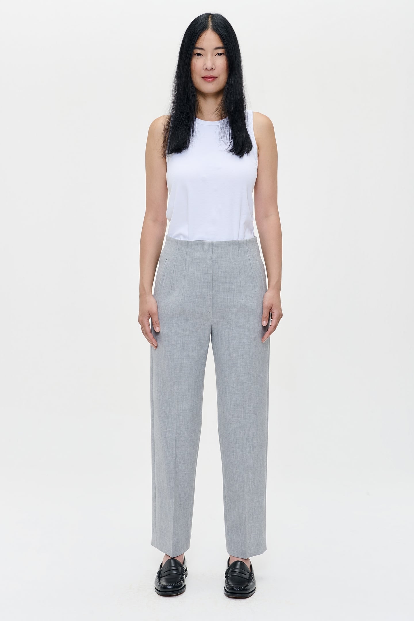 COMPACT STRTCH COLETTE PANTS LIGHT GREY MELANGE 3