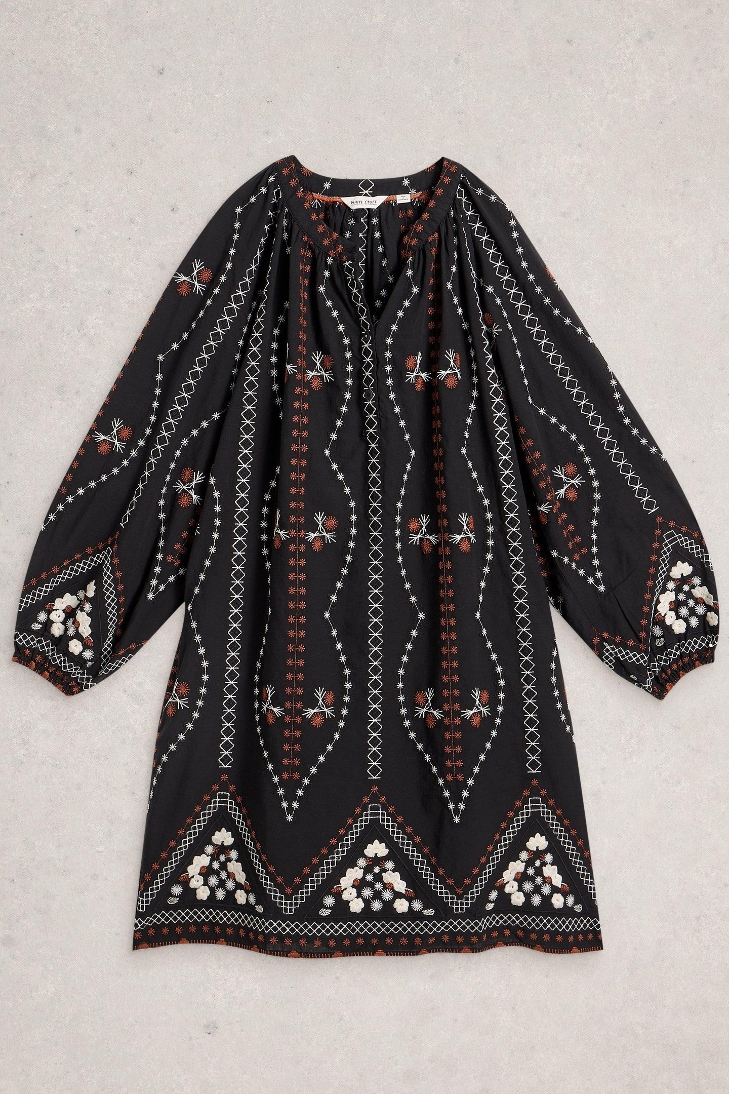AURORA EMBROIDERED DRESS BLACK MULTI 3