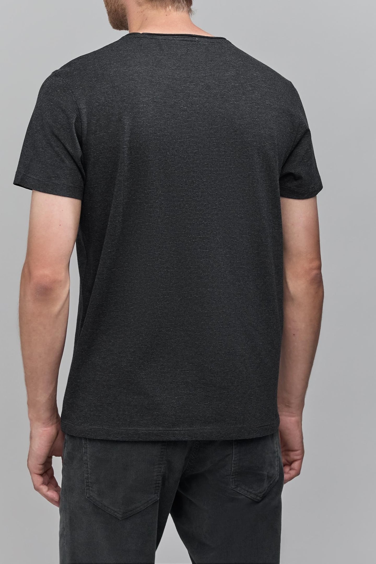 STRIPED ANTHRACITE T-SHIRT WITH MESSAGE 3