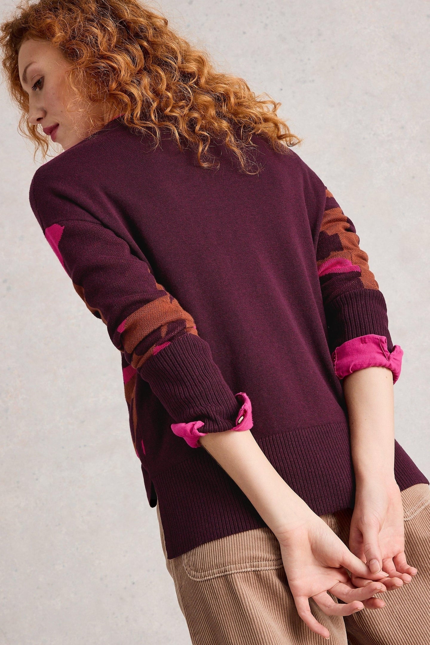 OLIVE JUMPER PLUM MULTI 2