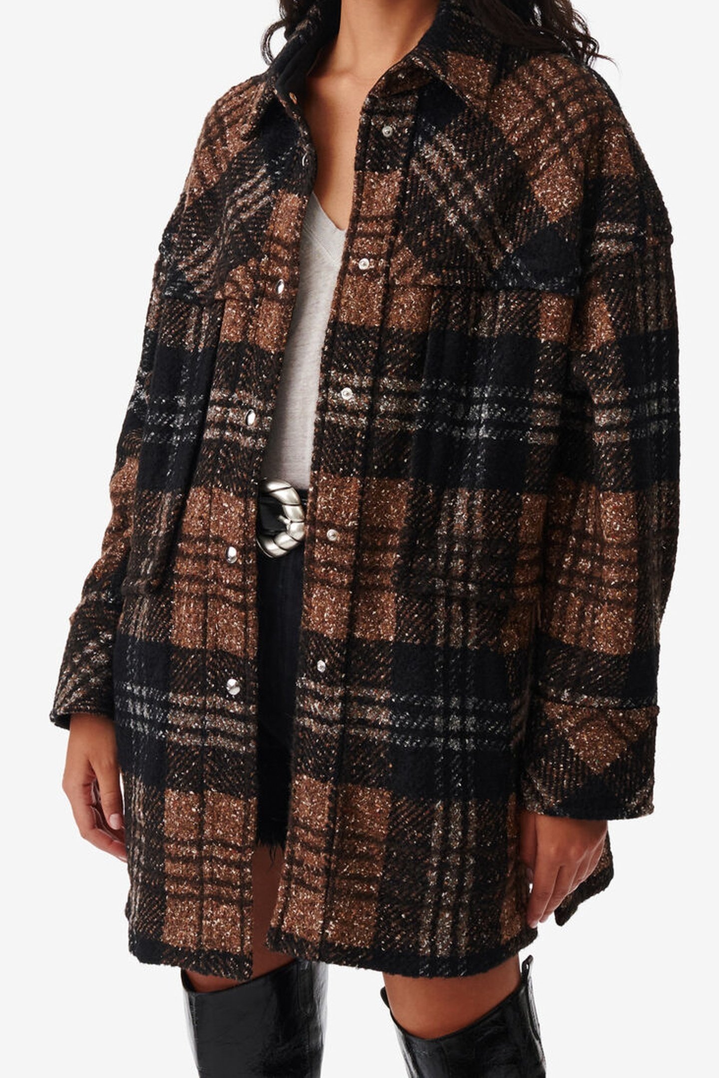 ZAHI OUTERWEAR BLACK/BROWN 1