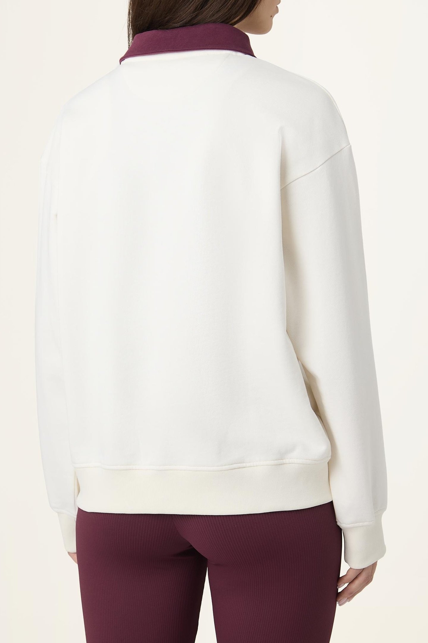 LAGRIO LOOSE POLO SWEATSHIRT EGRET-FIG 3