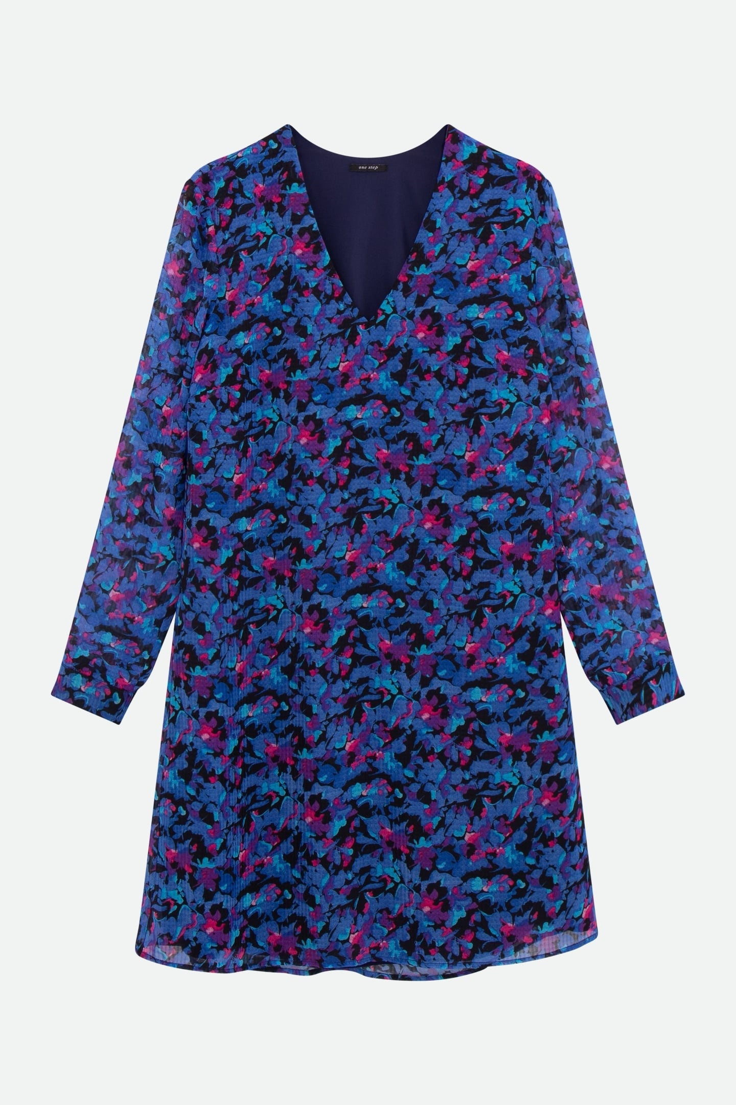 RYANNA - BLUE DRESS WITH AQUATIC FLORAL PRINT 6