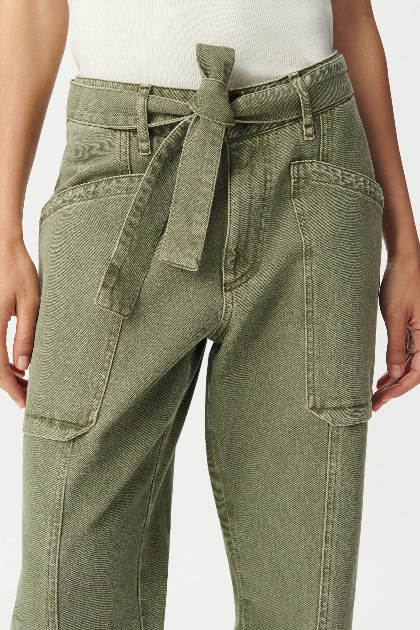 FADED KHAKI BATTLE JEANS WITH CARGO POCKETS 5