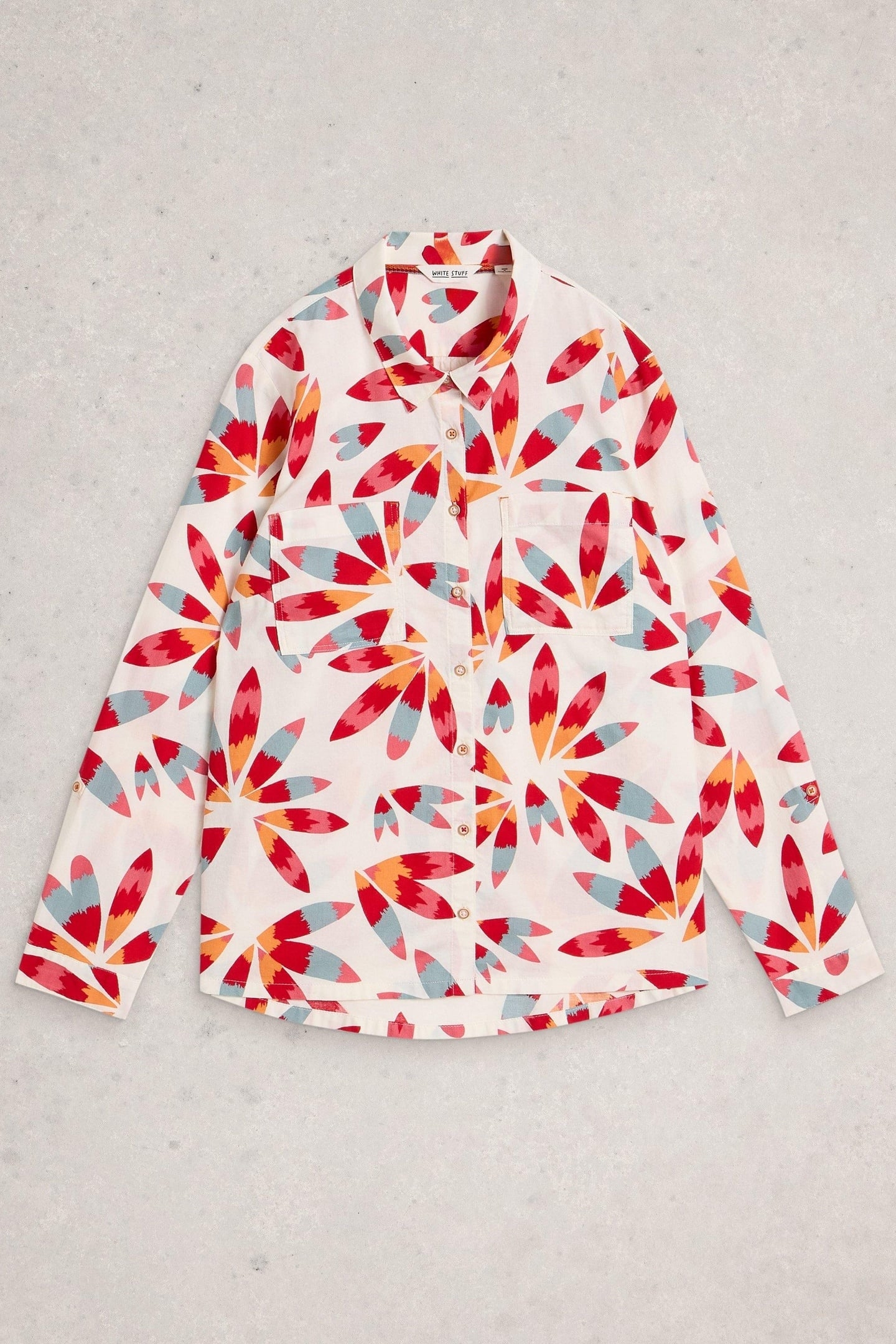 SOPHIE ORGANIC COTTON SHIRT IVORY PRINT 3