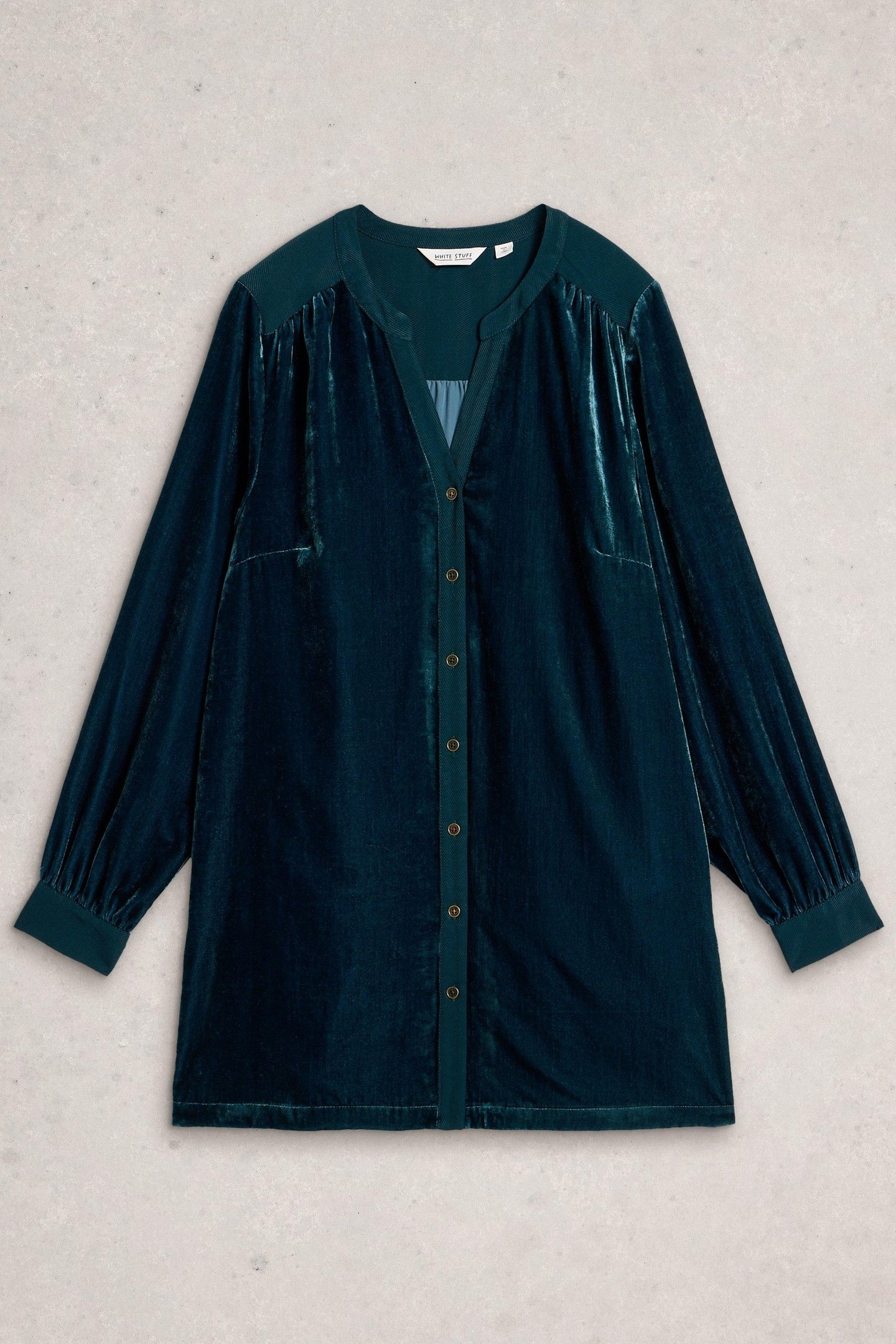 OLIVE VELVET TUNIC DARK TEAL 3