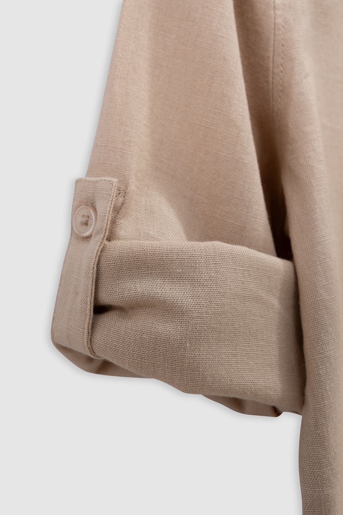 BEIGE COTTON AND LINEN MIX SHIRT 6