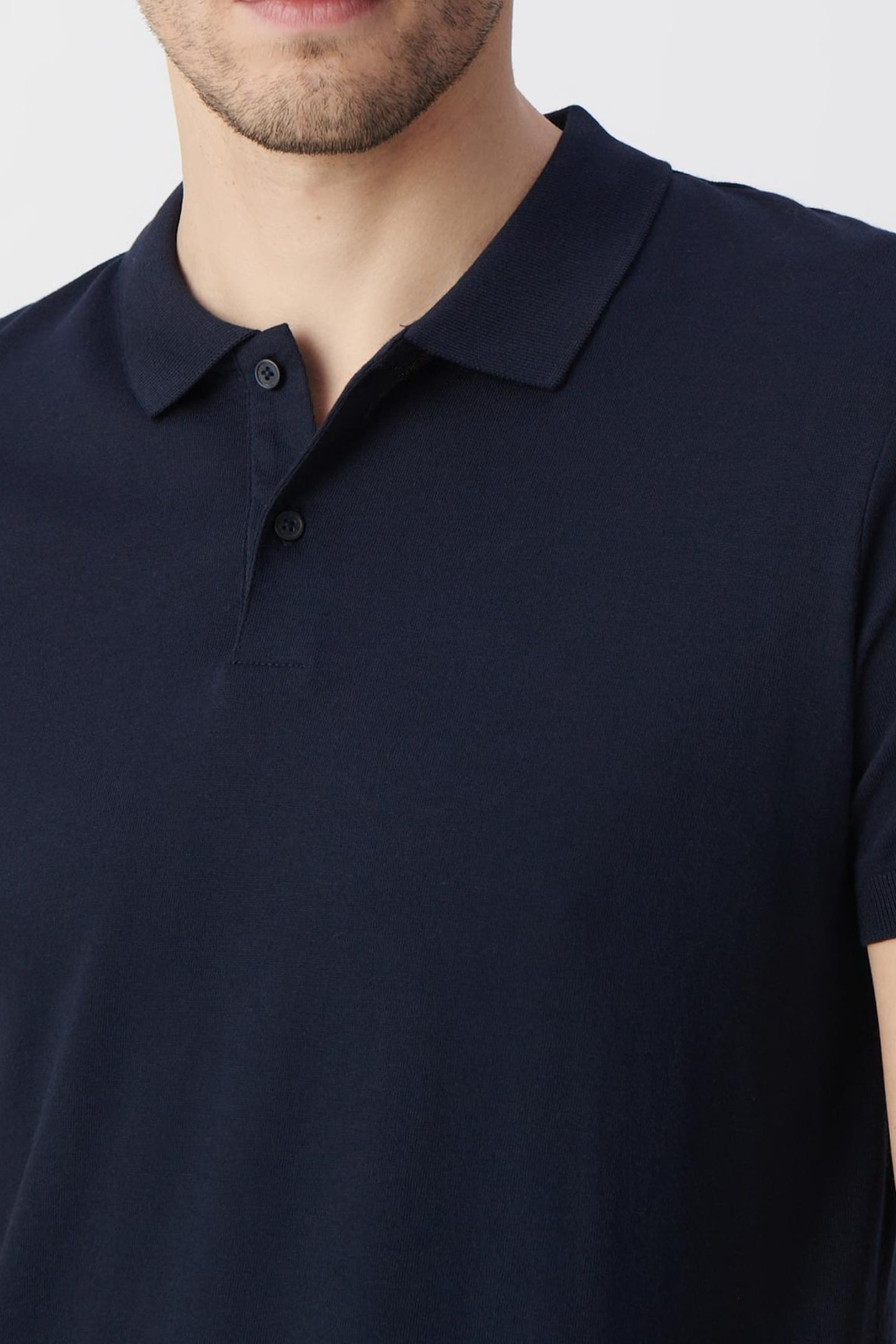 NAVY MODAL COTTON POLO SHIRT 5