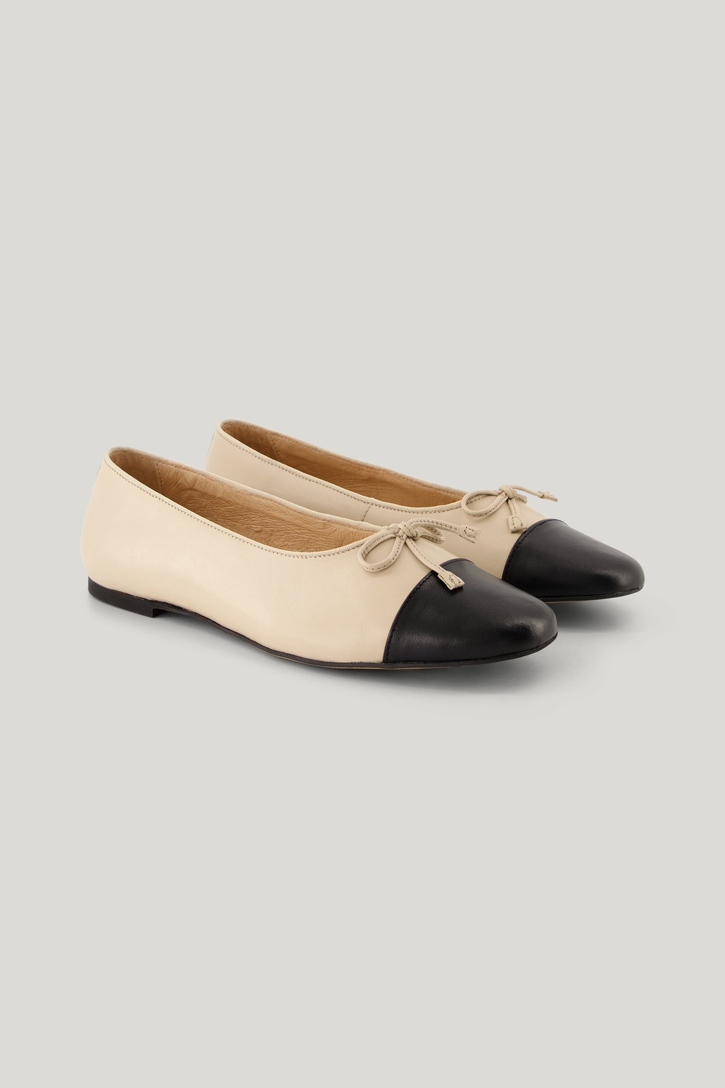LEATHER BALLERINA PEBBLE BEIGE 3