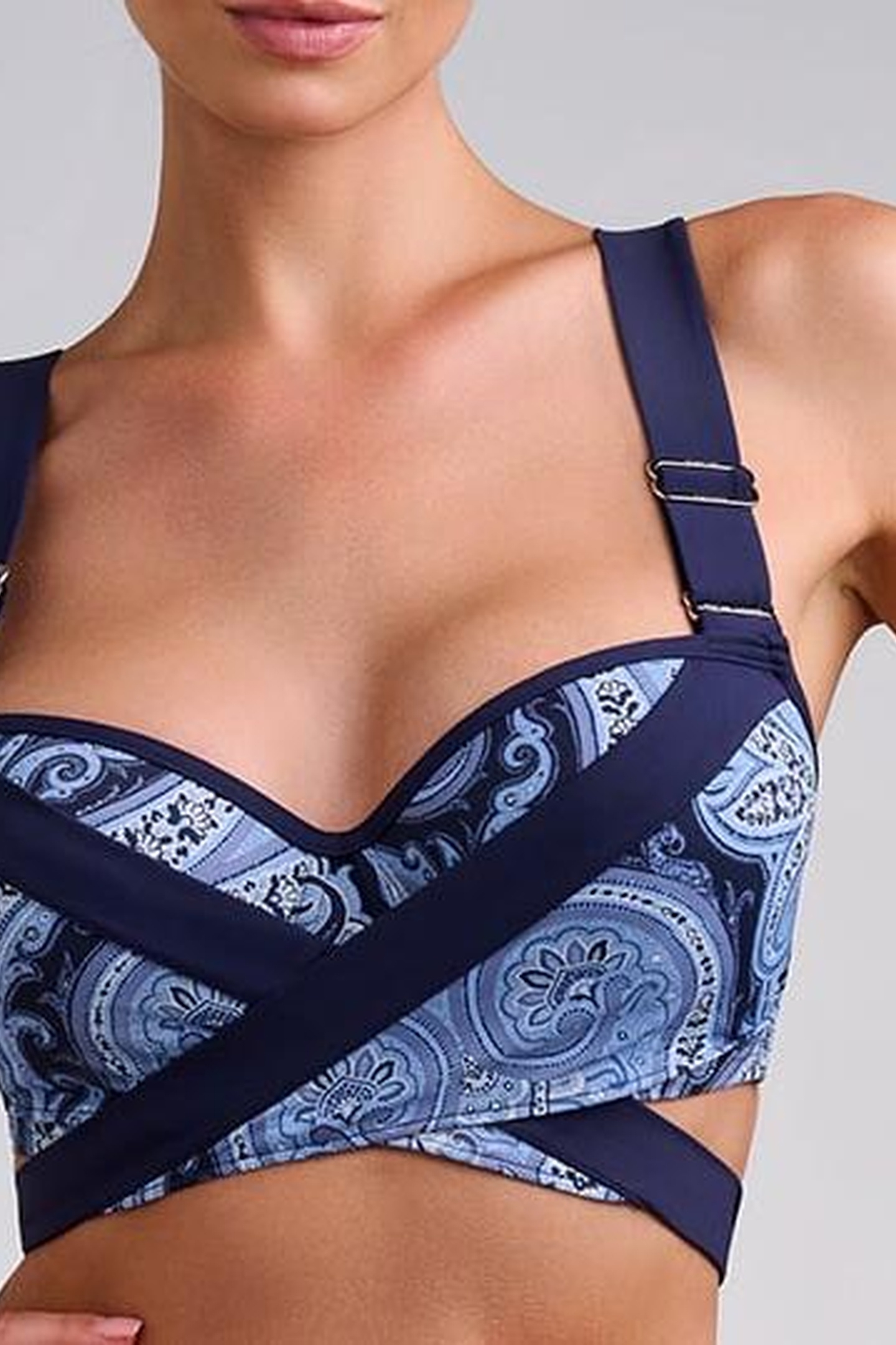 CACHE COEUR PAISLEY PRINT PLUNGE BALCONY BIKINI TOP 3